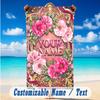 Floral Garden Theme Beach Towel Personalized Custom Name & Text Soft Quick Dry Beach Towel for Swimming Travel