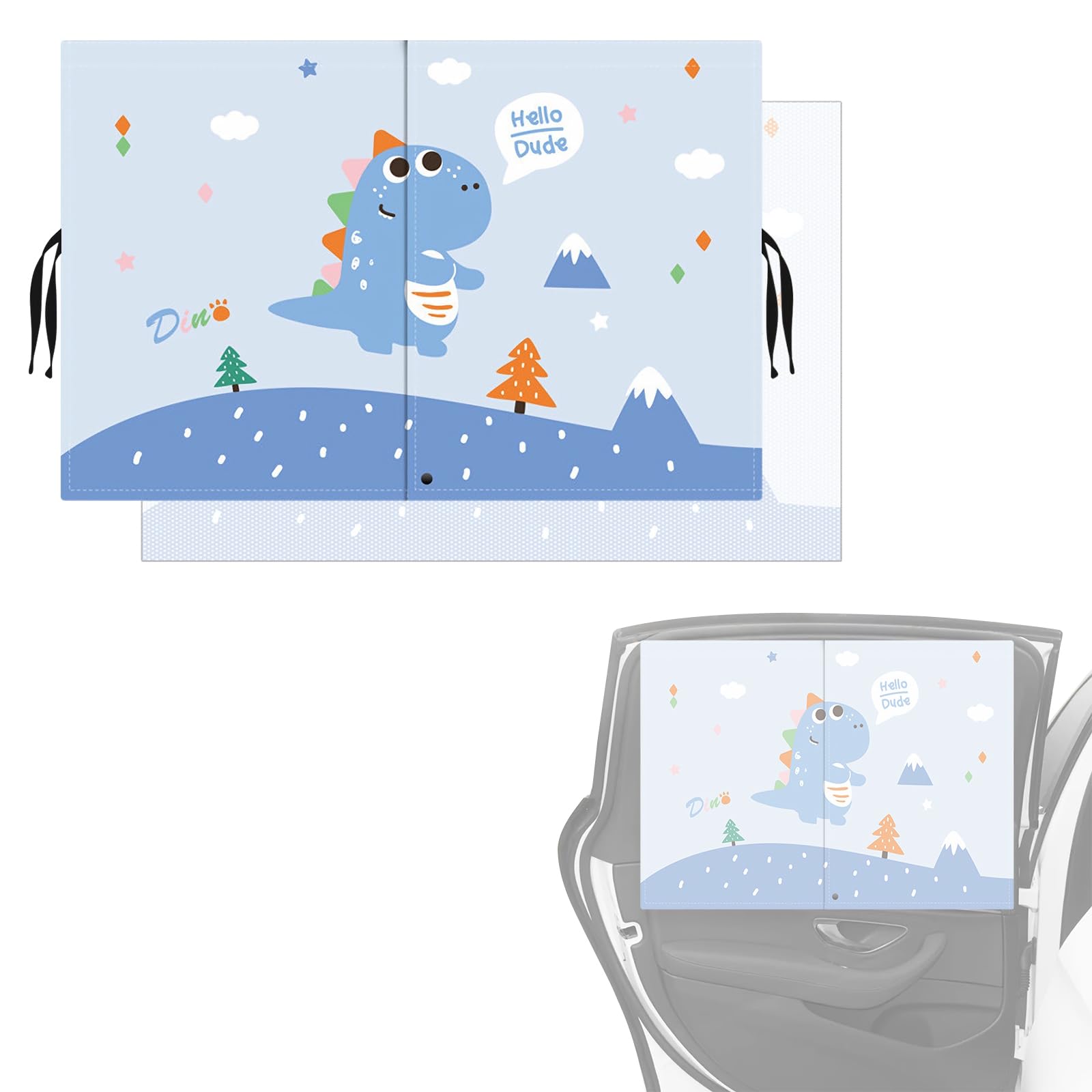 

[Charming Decoration] Car Sunshade, Side Car Screen Door, Magnet, Light For light vehicles синий