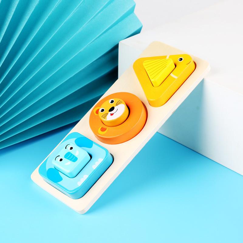 

Stacking Blocks Wooden For Kids Learning Toy With Shape And Animal Matching Shape Match