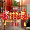Red Chinese Knots with Tassels Good Fortune Tree Ornaments 2025 Year of Snake Lunar Year Hanging Pendants Spring Festival Decor