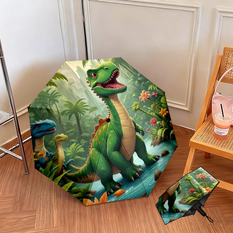 1PC Dinosaur Adventure Jungle Automatic Umbrella - Suitable Travel Outdoor Portable Umbrella Birthday Gift Daily Essentials