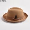 Neue britische Wollfilz Fedora Hüte für Herren Aufrollbare Krempe Homburg Gentleman Kirche Jazzhut Party Kleiderkappe