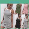 Women Casual Sexy Summer Dress Sleeveless Strap Short Slim Cotton Blend Style