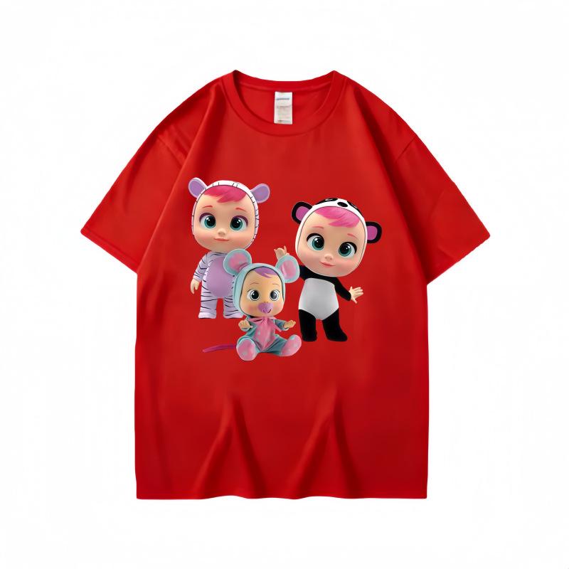 New Cry Baby Cartoon Girl T-shirt: Cute Cotton Summer Top for Toddlers 110 cm