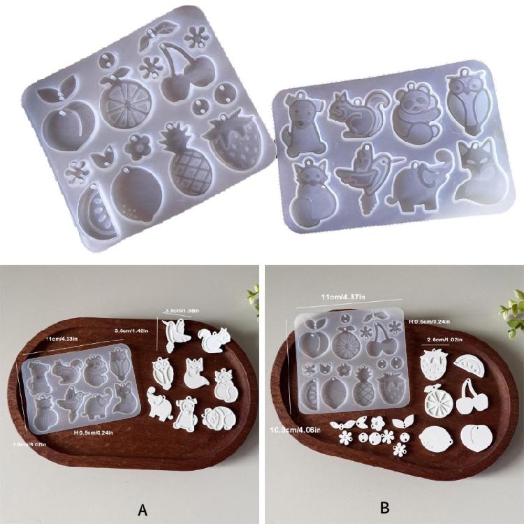 Animal/Fruit Earring Pendant Mold Silicone Crafting Template For DIY Jewelry Charm Creative Gift For Art Lovers