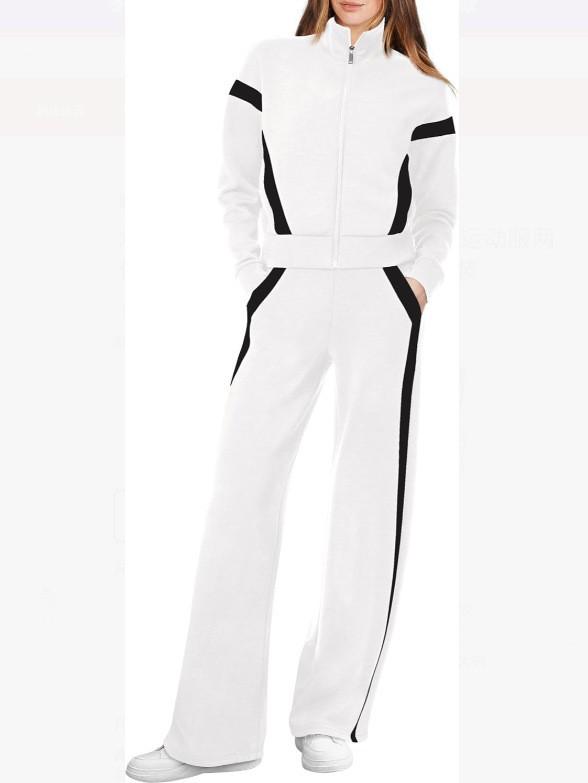2025 Women's Casual Sportswear Set: Cardigan Top & Wide-Leg Pants