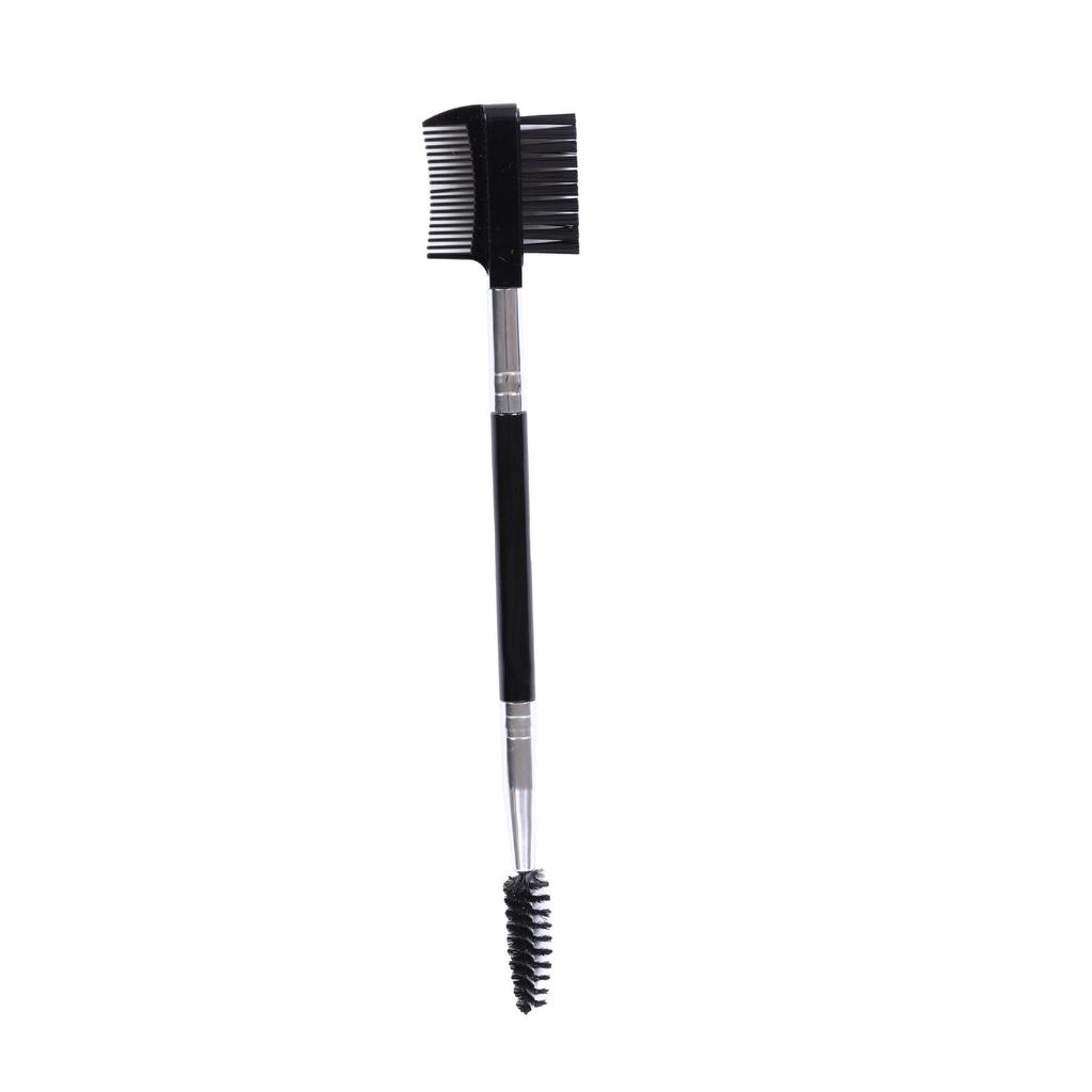 Dual-Ended Eyelash and Eyebrow Comb Makeup Brush Set with Curler