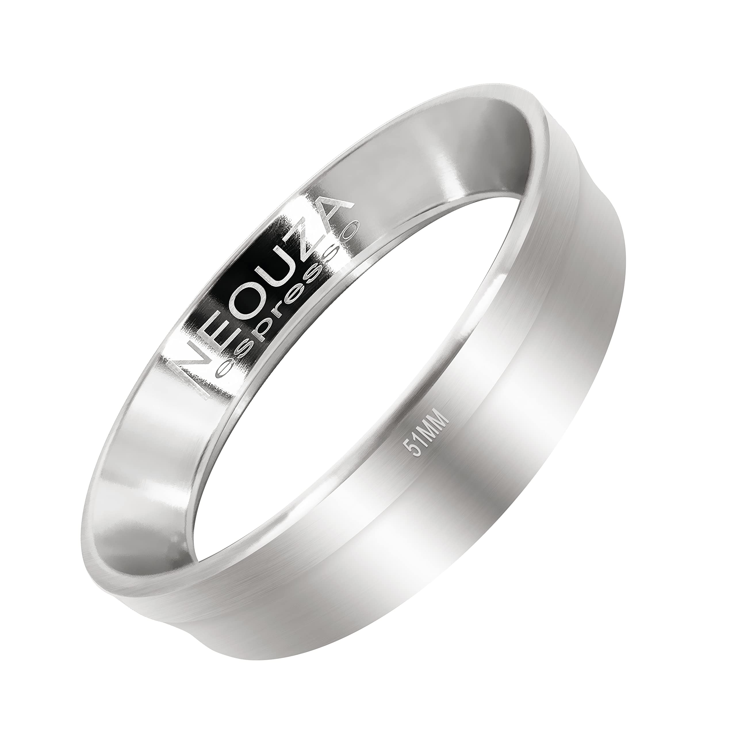 

NEOUZA Espresso Dosing Funnel Ring, Stainless Steel, for Coffee Machines, Tamping Portafilter (51mm)