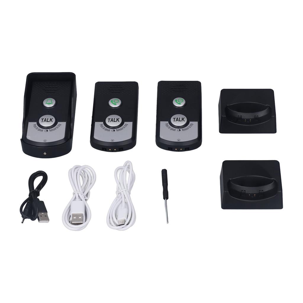 Wireless Intercom Doorbell 1500 Meters 2 Charging Methods Intercomunicador for Home Security