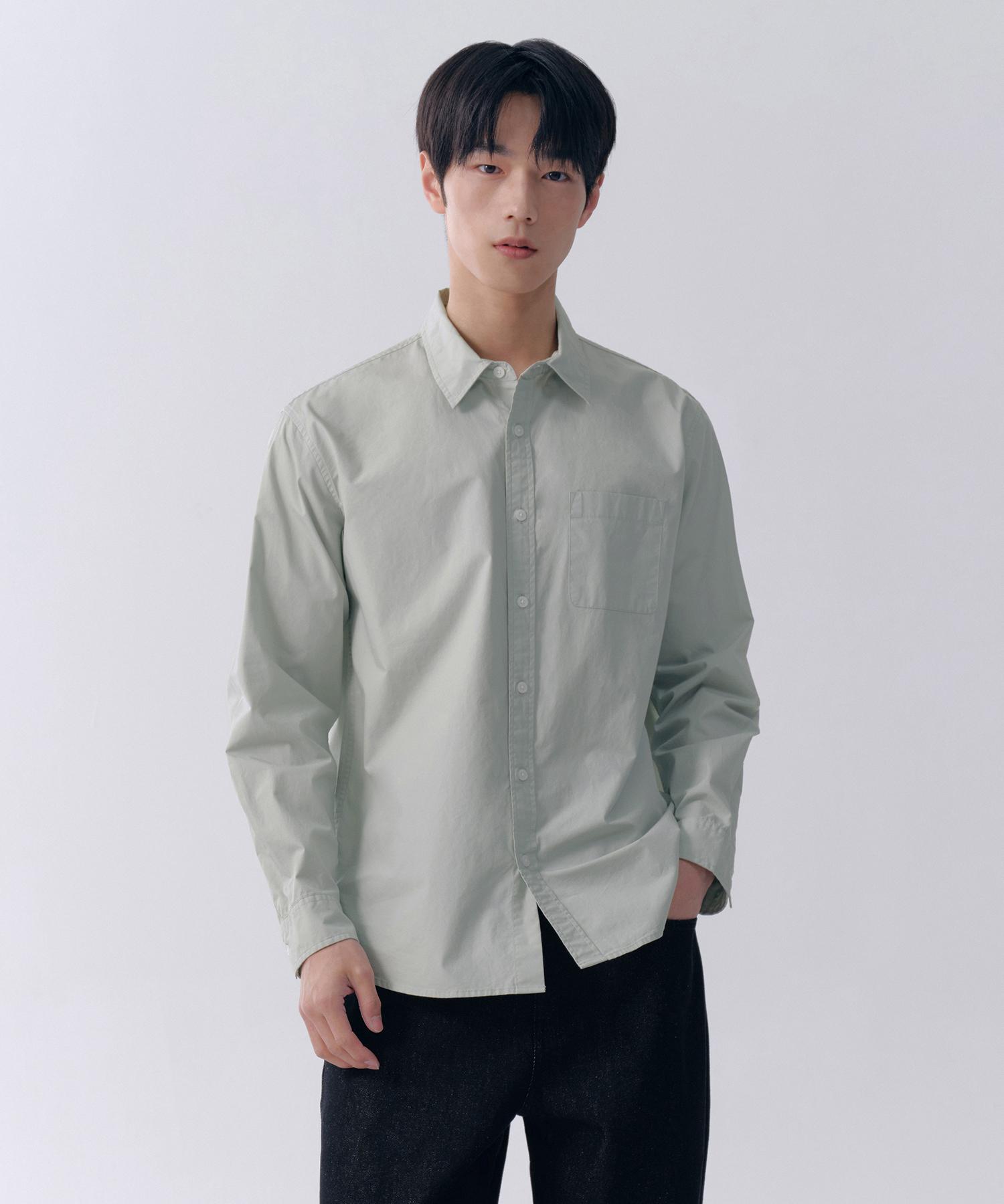 Musinsa Standard Basic Washed Poplin Shirt [Dusty Mint] Dusty Mint/S