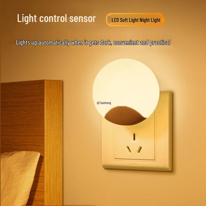Automatic Night Light: Smart Plug-In Lamp with Motion Sensor, Dims At Dawn for Bedrooms