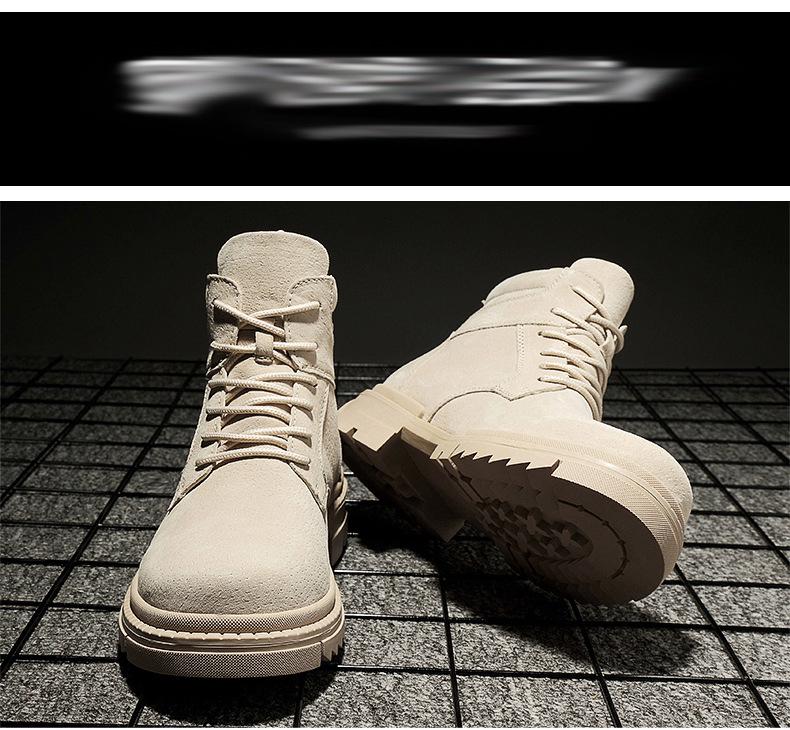 Men's Casual 6CM Height-Increasing High-Top Martin Boots for Autumn and Winter