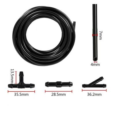 2Pcs Car Water Spray Jet Nozzle & 2 Meters Hose For Kia Ceed Toyota Honda Nissan