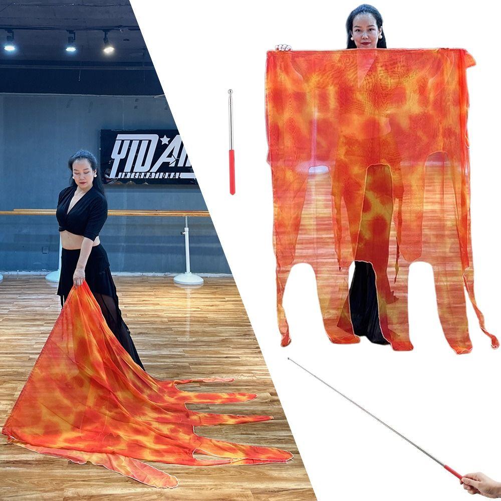 Scalable Rods Semi-circular Flags with Telescopic Sticks Colorful Scarves Flag  Dance Party