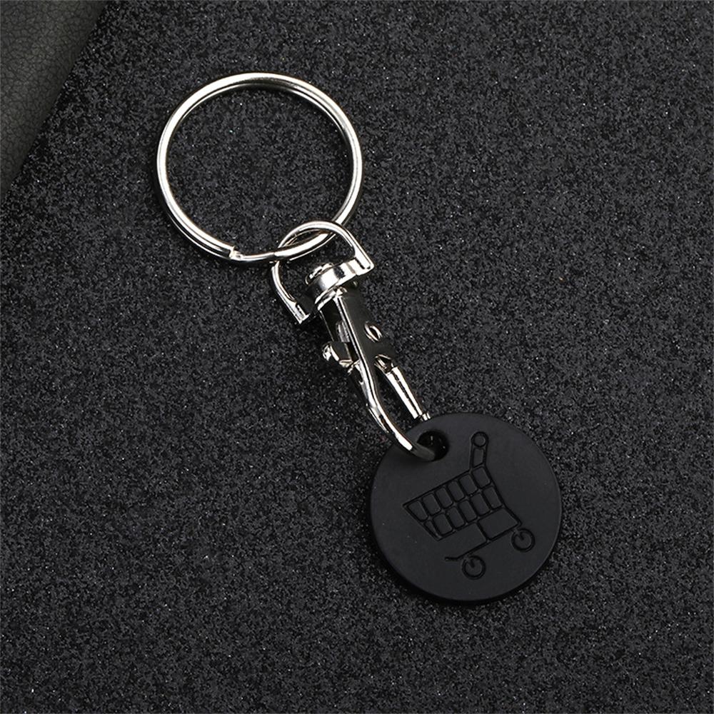 New Metal Shopping Trolley Coin Holder Keychain Portable Carts Token Lobster Buckle Key Chain for Supermarket Promotion Gift