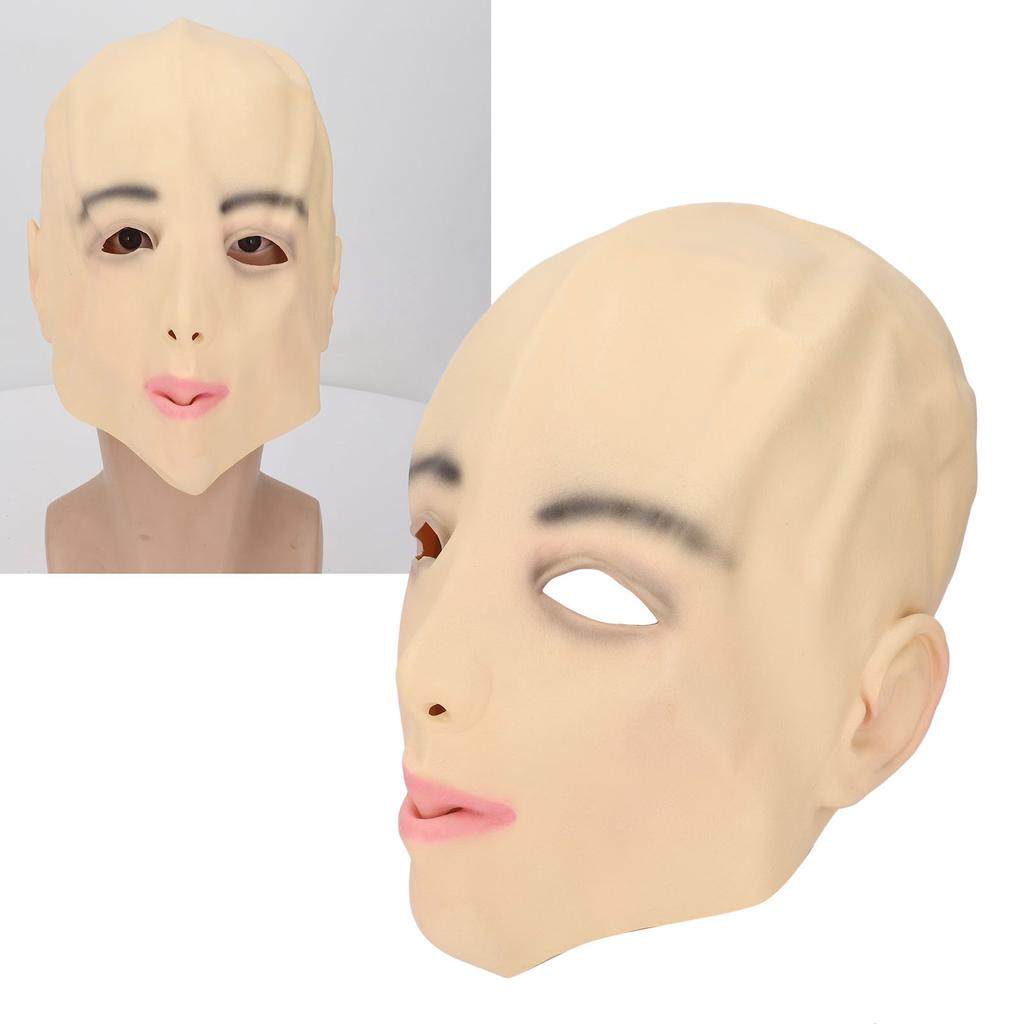 Ganzkopf Realistische Weibliche Latexgesicht Mund Augenlöcher Schönheitsabdeckung Lebensecht Realistisch Überkopf Menschliches Latexgesicht