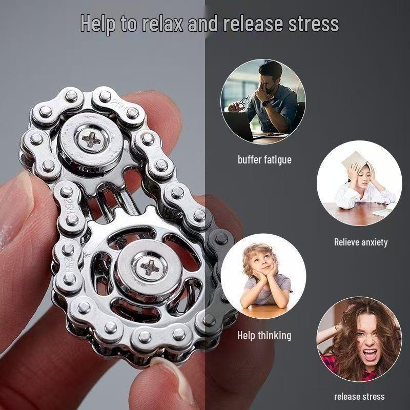 Creative Car Chain Gear Finger Spinner Toy - DIY Decompression Flywheel Artifact