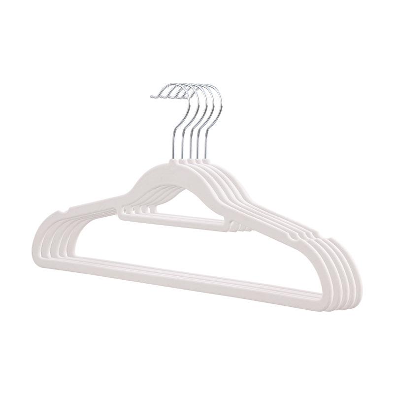 Flocking Hangers Plastic Non-Slip Clothes Support Adult Multi-Functional Wardrobe Storage Clothes Hanging Seamless Household Drying Hangers