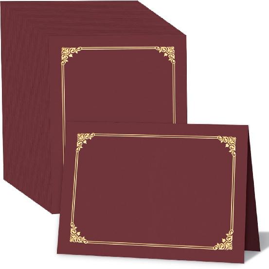 HAUTOCO 10 Pack Certificate Holders, Navy Blue Diploma Holders, Document Award Covers Certificate Folders with Gold Foil Border for 8.5x11 Letter