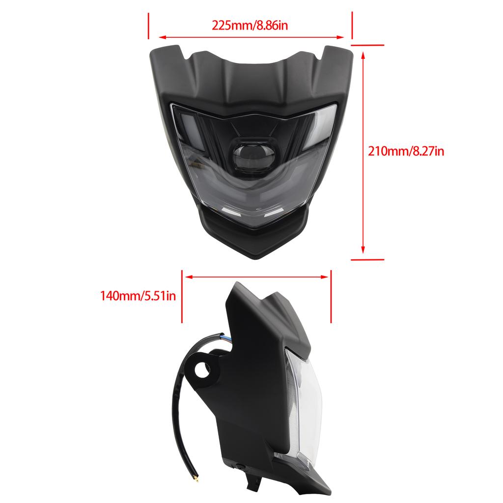 For YAMAHA XTZ 150 Motorcycle LED Headlight Plate Fairing Pit Dirt Bike Motocross Universal Modification Accessories Enduro