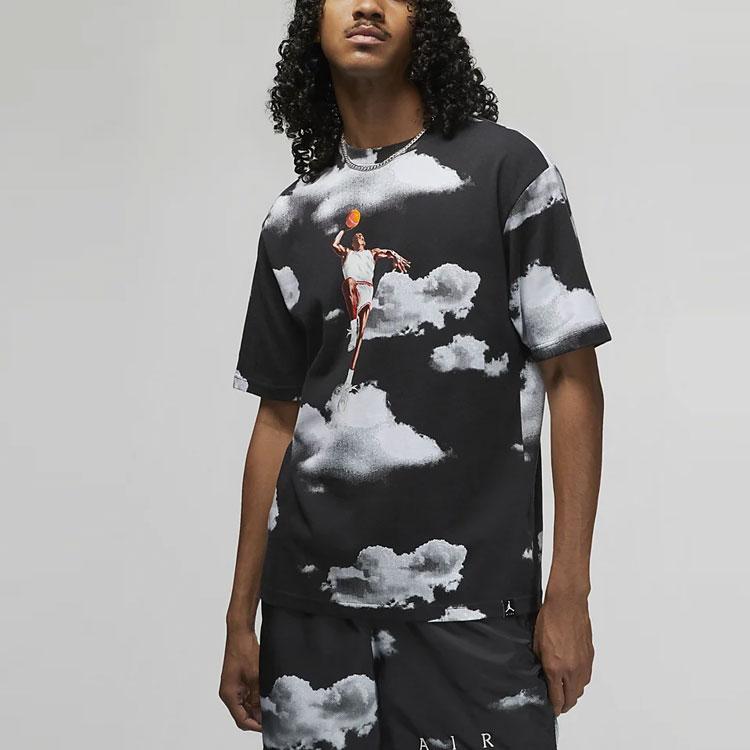 Jordan Casual Print Crew Neck Short Sleeve T-Shirt Men Tops Black DM1437-010