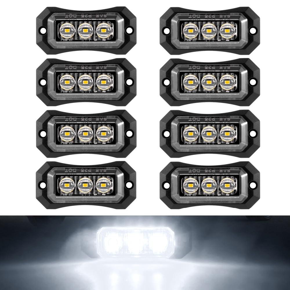 8PCS Truck Lighting LED Side Marker Boat Trailer Lights 3LED Clearance Lights Assembly LED Light Truck 24v 12v