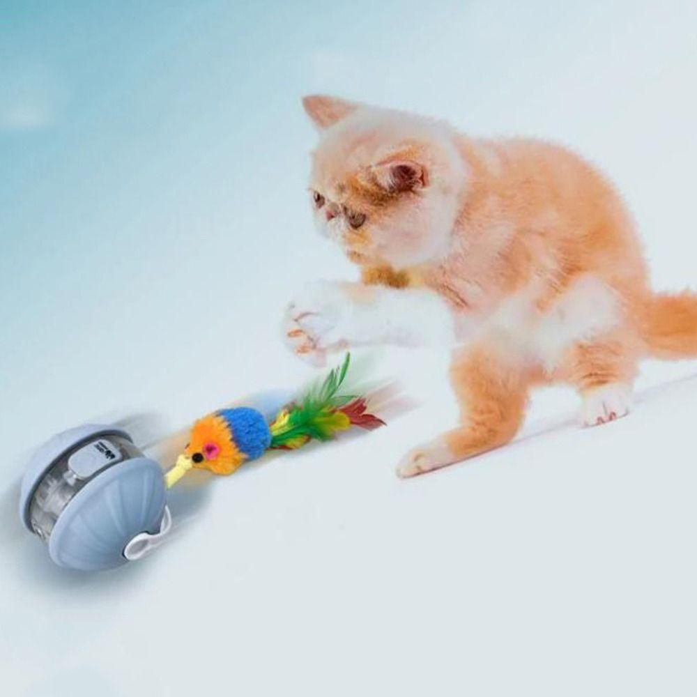 Detachable Cord Cat Infrared Interactive Ball Imitate Mouse Smart Rolling Cat Toys  Self Play