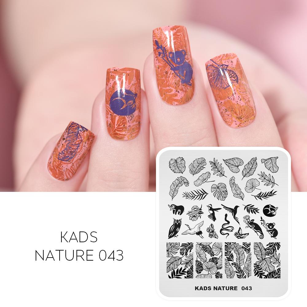 kads Nail Art Stamping Plates 63 Designs Nature Series Nail Template Stencil Plates for Nail Salon