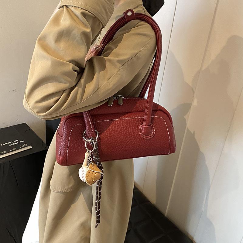 Винтажная портативная сумка для боулинга Tide, повседневная сумка через плечо, женская сумка через плечо, сумка-подушка Boston no pendant красный