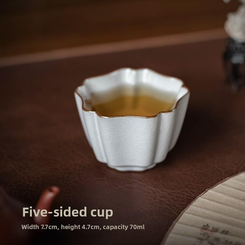 

5 Famous Kilns Master Cup Tea Cup Set Kung Fu Tea Ware Tea Bowl Gift Box Home Ceramic Tea Tasting Cup Souvenir 200ml
