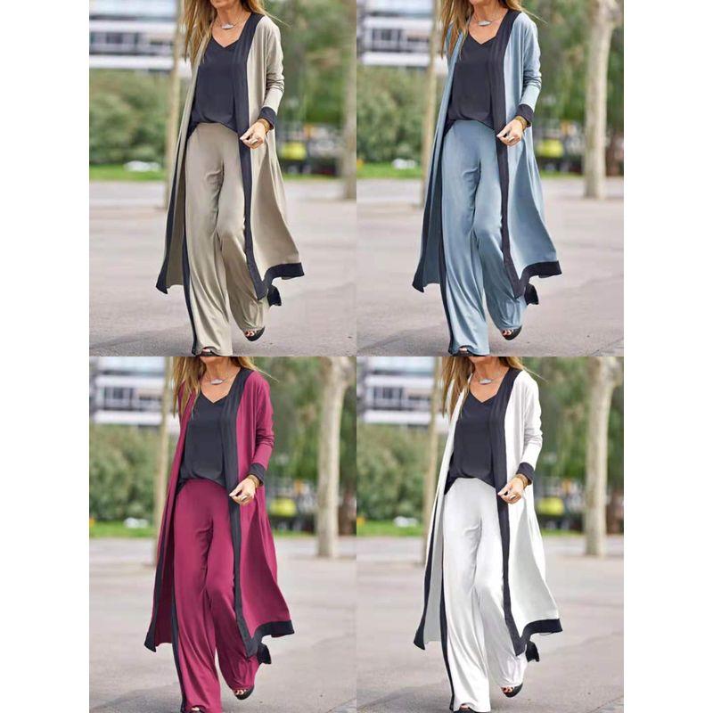 

2023 Loose Small Sling Straight Trousers Cardigan Suit Light blue color matching M