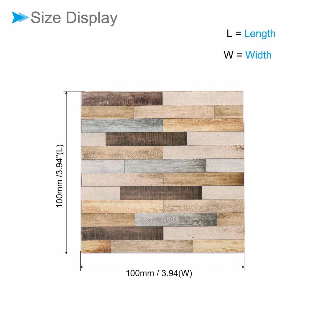 CoCud Dollhouse Floor, 3.94" Square, PU Self-Adhesive Miniature Dollhouse Wood Grain Floor with Peel-Off Stickers (Red) - (Use: Dollhouse Decoration)