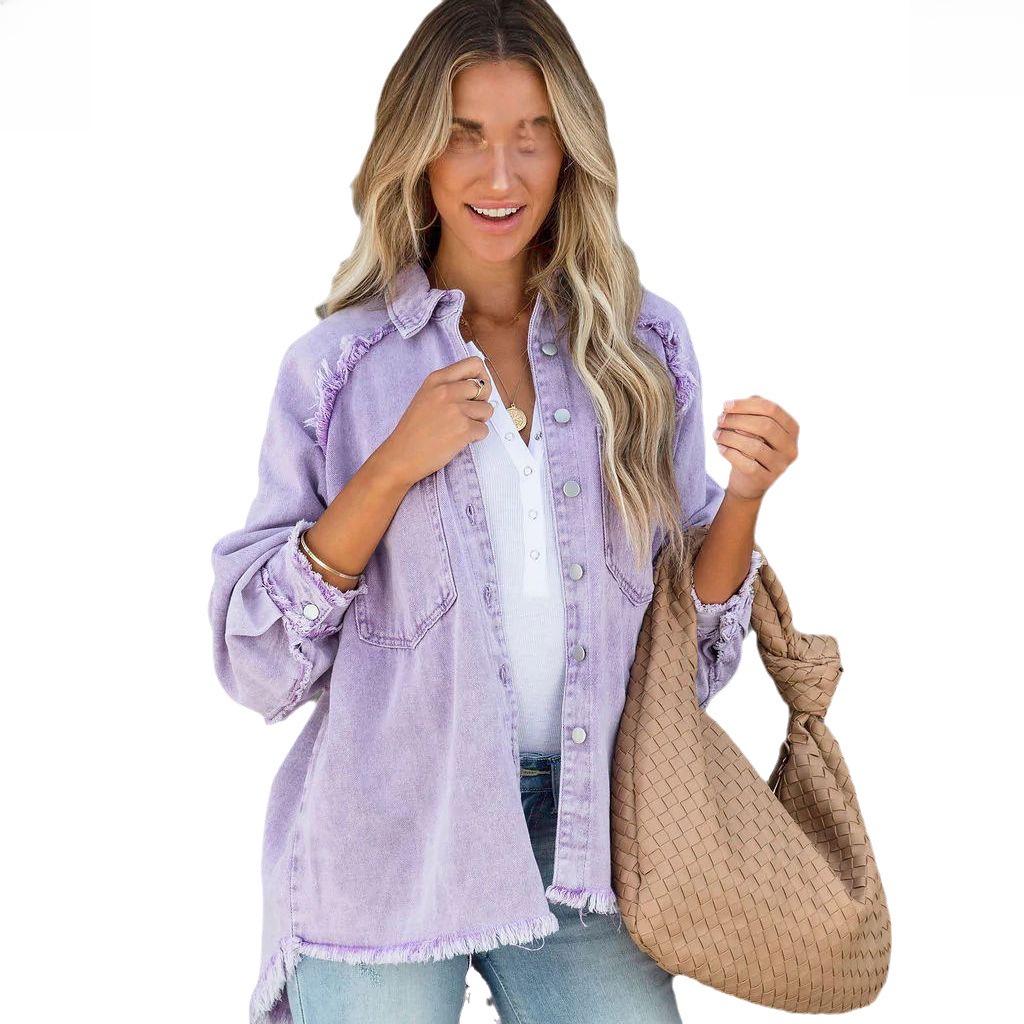 Jachetă de vară pentru femei, europeană și americană, cu ciucuri, de blugi