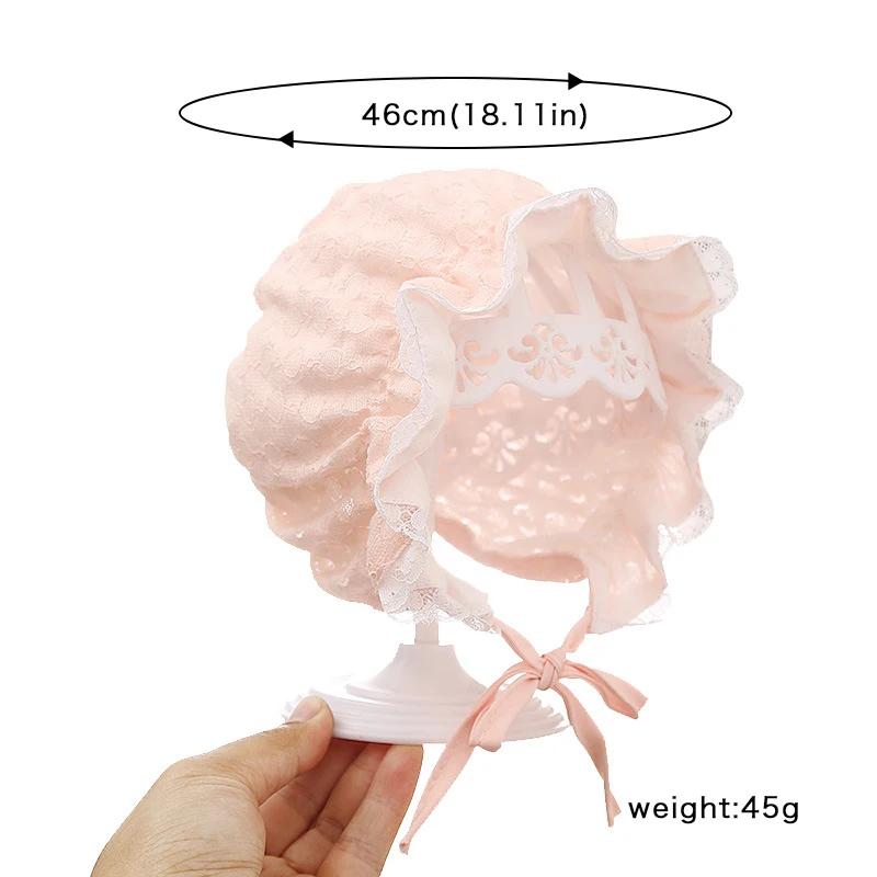 Vintage Flower Ruffle Baby Hat Sweet Newborn Photography Props 3-12 Months Infant Princess Cap Boy Girl Beanie Caps