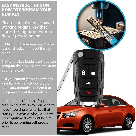fit for Chevy Equinox Camaro 2010 2011 2012 2013 2014 2015 2016 2017 Cruze Malibu Impala Sonic GMC Terrain Buick Lacrosse Regal Verano Encore Keyless