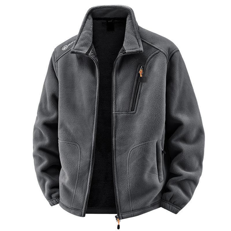 Men's Warm and Plush Thick Fleece Jacket for Autumn and Winter, Loose Casual Fleece Jacket
