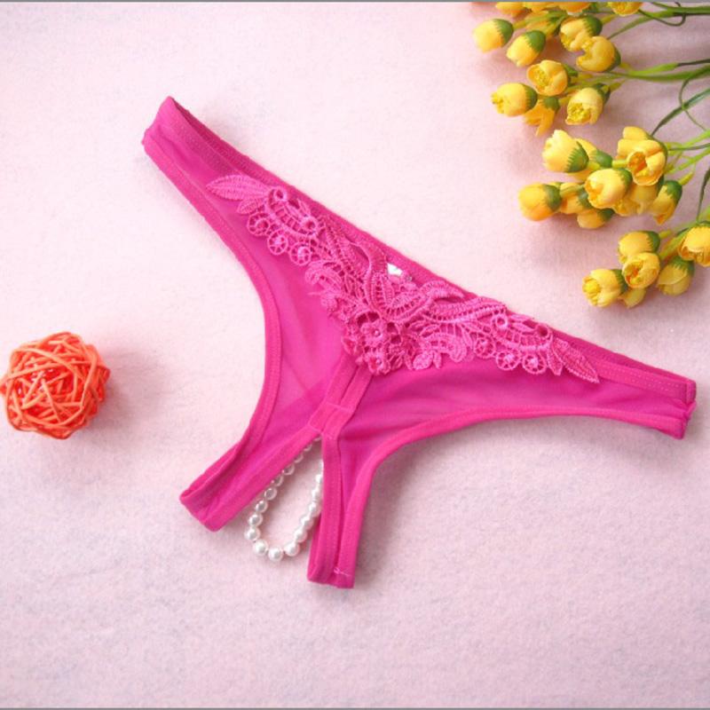 Sexy Pearl G String Žena Otevřený rozkrok Tanga Dámské spodní prádlo Spodní prádlo Kalhotky s nízkým pasem K21