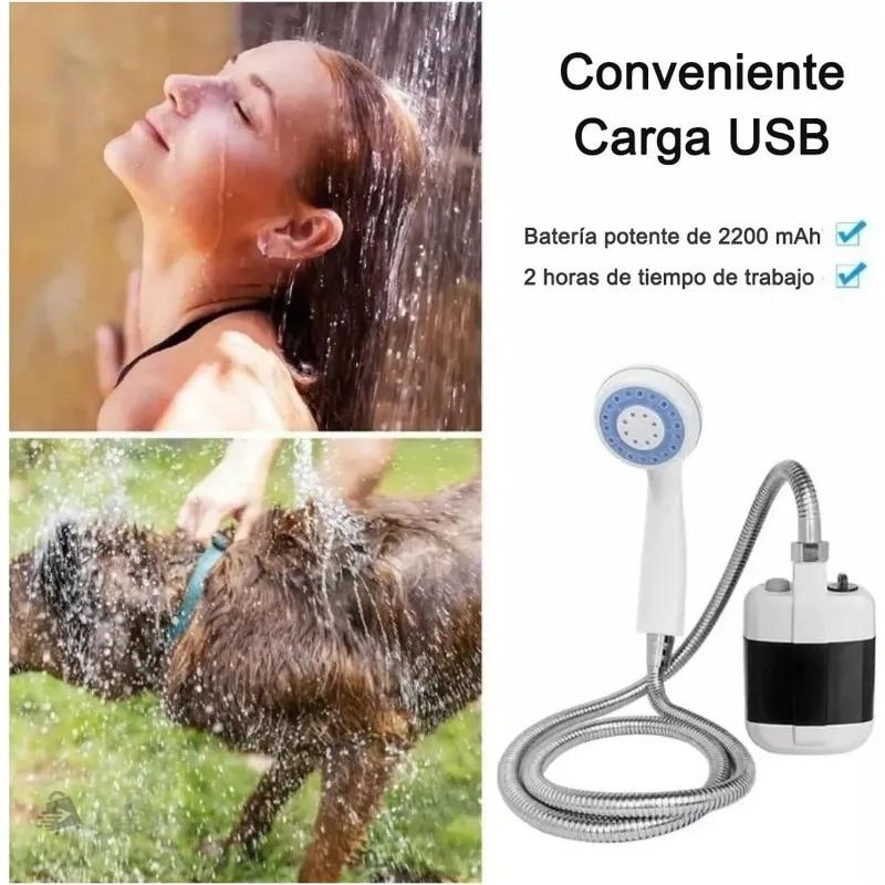 Portable Camping Shower Outdoor with Shower Pump USB Rechargeable Electric Shower Pump for Camping Car Washing Gardening Pet