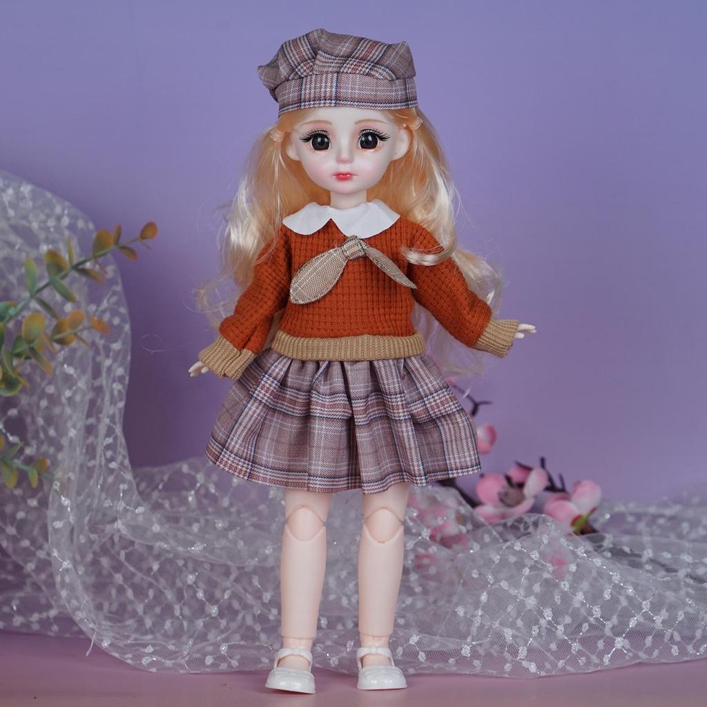 30cm Princess Doll Gift Set with Replaceable Clothes and Play House