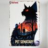 Pet Sematary Horror Movie Metal Tin Sign, Black Cat Graveyard Artwork, Spooky Wall Decor for Man Cave Home Cafe Bar Decoration