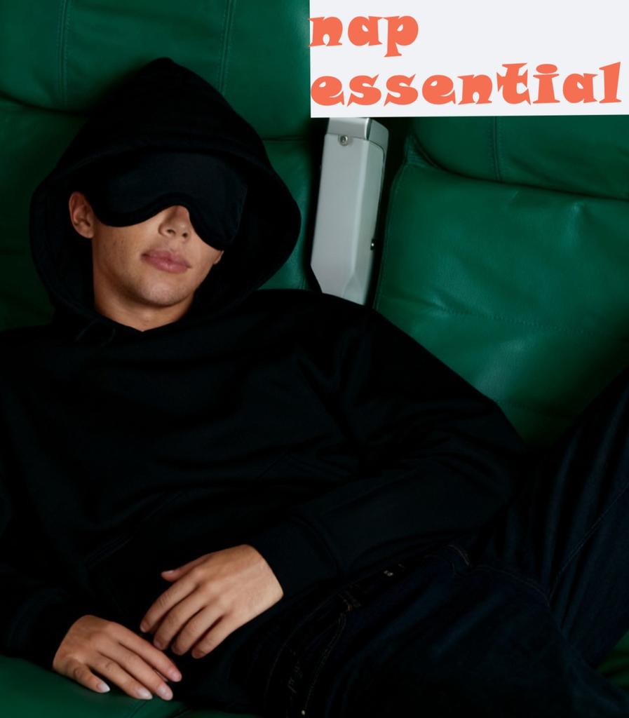 Casual Wear & Quick Rests: Minimalist Men's Hoodie with Eye Mask