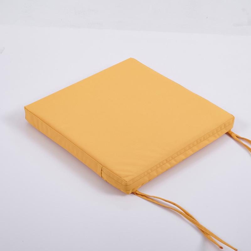 Solid Color Square Cushions Outdoor Waterproof Patio Cushions Striped with Binding Strap for Garden Sofa Chair Seats Decoration