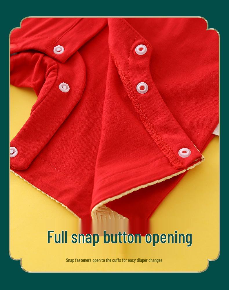 Year of the Dragon Baby Romper: Summer Crawling Onesie for First Birthday, Full Moon, or Hundred Days Celebration.