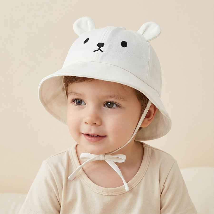 Spring and Summer Korean-style Baby Super Cute Little Bear Fishing Hat for Both Boys and Girls, a Lightweight Sun Protection and