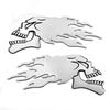 2Pcs Motorcycle 3D Flame Sticker Ghost-Skull Head Styling Festival Decoration Decals Waterproof 14*6cm