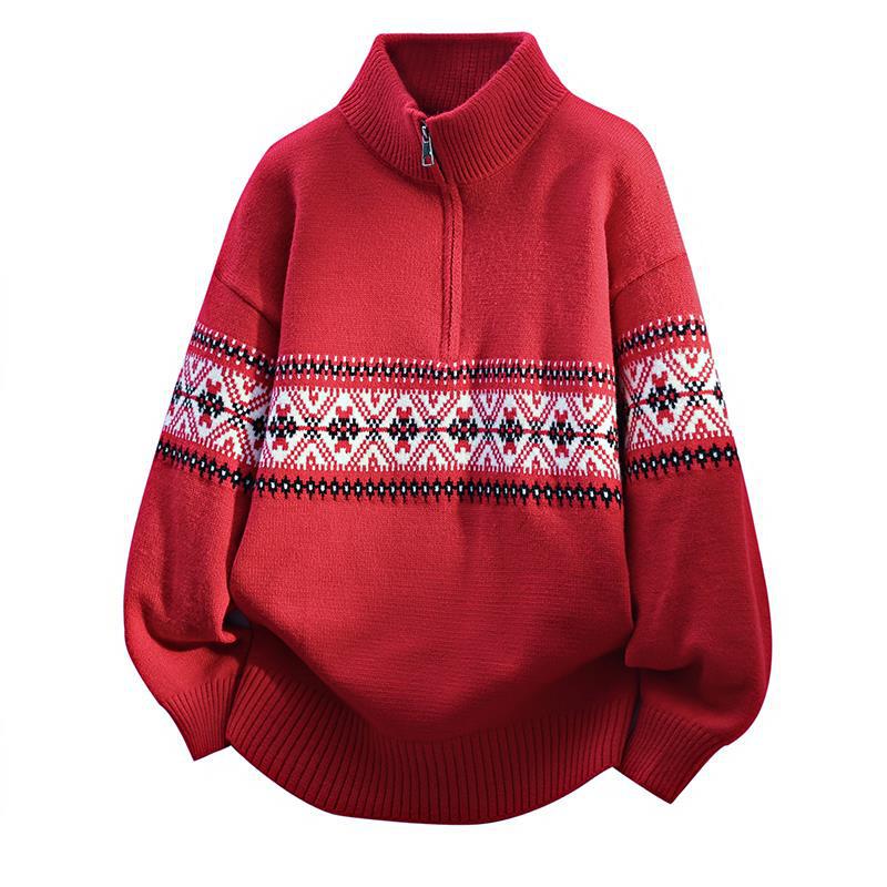 Pull en tricot pour homme à col semi-haut Hiver 2025