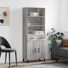 Vidaxl Witrynka Szary Dąb Sonoma 69,5X34X180Cm Materiał Drewnopochodny