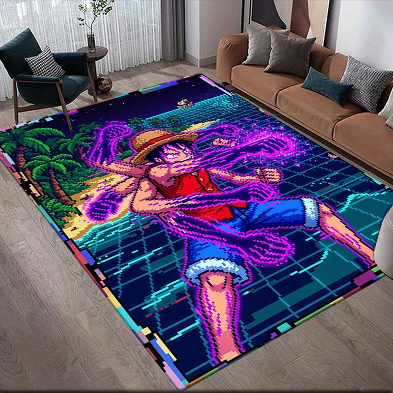 Luffy Home Sofa Decoration for Living Room & Bedroom, Non‑Slip Play Flannel Floor Mat for Game Room