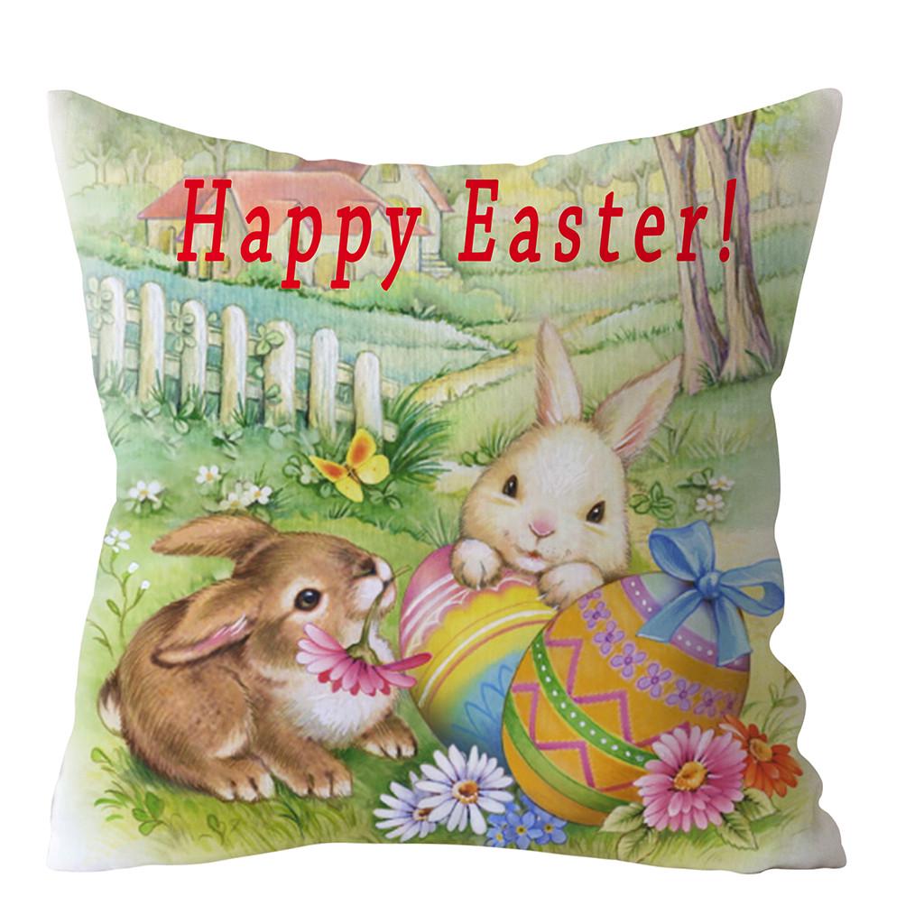 

Home Decoration Easter series Printing polyester pillow sleeve cushion cover is suitable for bedroom living room 45X45CM