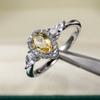 925 Sterlingsilber Ehering für Damen Luxus Gelb Rosa Zirkon Edelsteinringe Echtschmuck Großhandel